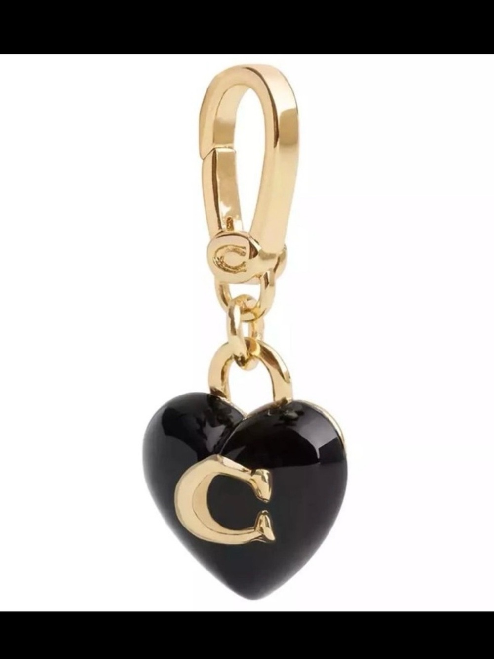 NWT Coach Black and Gold Heart Charm
